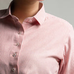 Strata Red Stripes Oxford Cotton Women Shirt - John Ellies