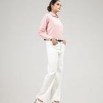 Strata Red Stripes Oxford Cotton Women Shirt - John Ellies