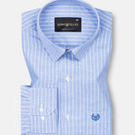 Mereux Blue Stripe Oxford Cotton Shirt - John Ellies