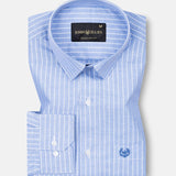 Mereux Blue Stripe Oxford Cotton Shirt - John Ellies