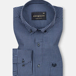 Tauren Grey Check Button Down Cotton Shirt - John Ellies