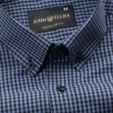Tauren Grey Check Button Down Cotton Shirt - John Ellies