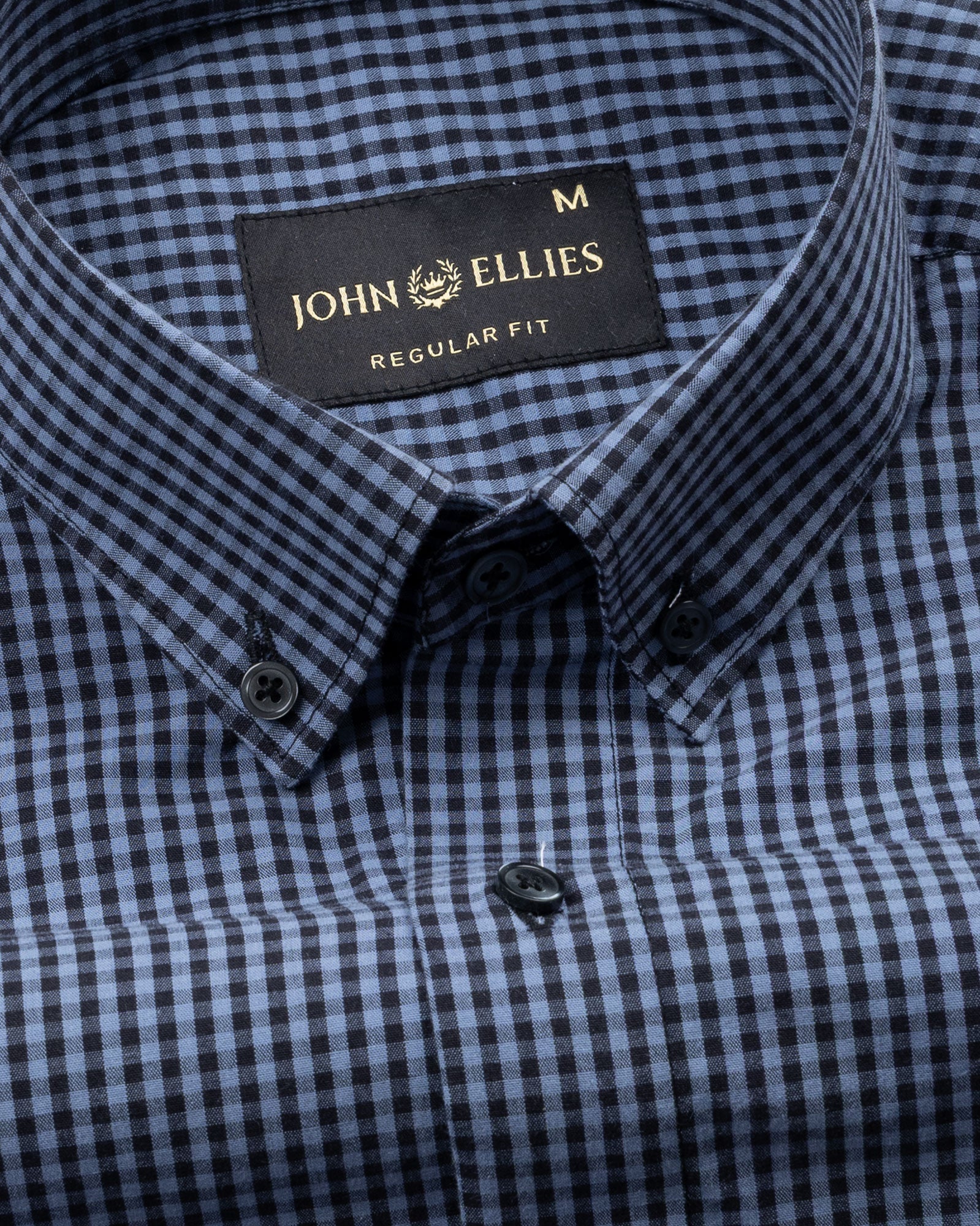 Tauren Grey Check Button Down Cotton Shirt - John Ellies