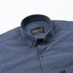 Tauren Grey Check Button Down Cotton Shirt - John Ellies