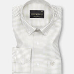 Tauren Olive Check Button Down Oxford Cotton Shirt - John Ellies