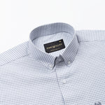 Tauren Silver Check Button Down Oxford Cotton Shirt - John Ellies