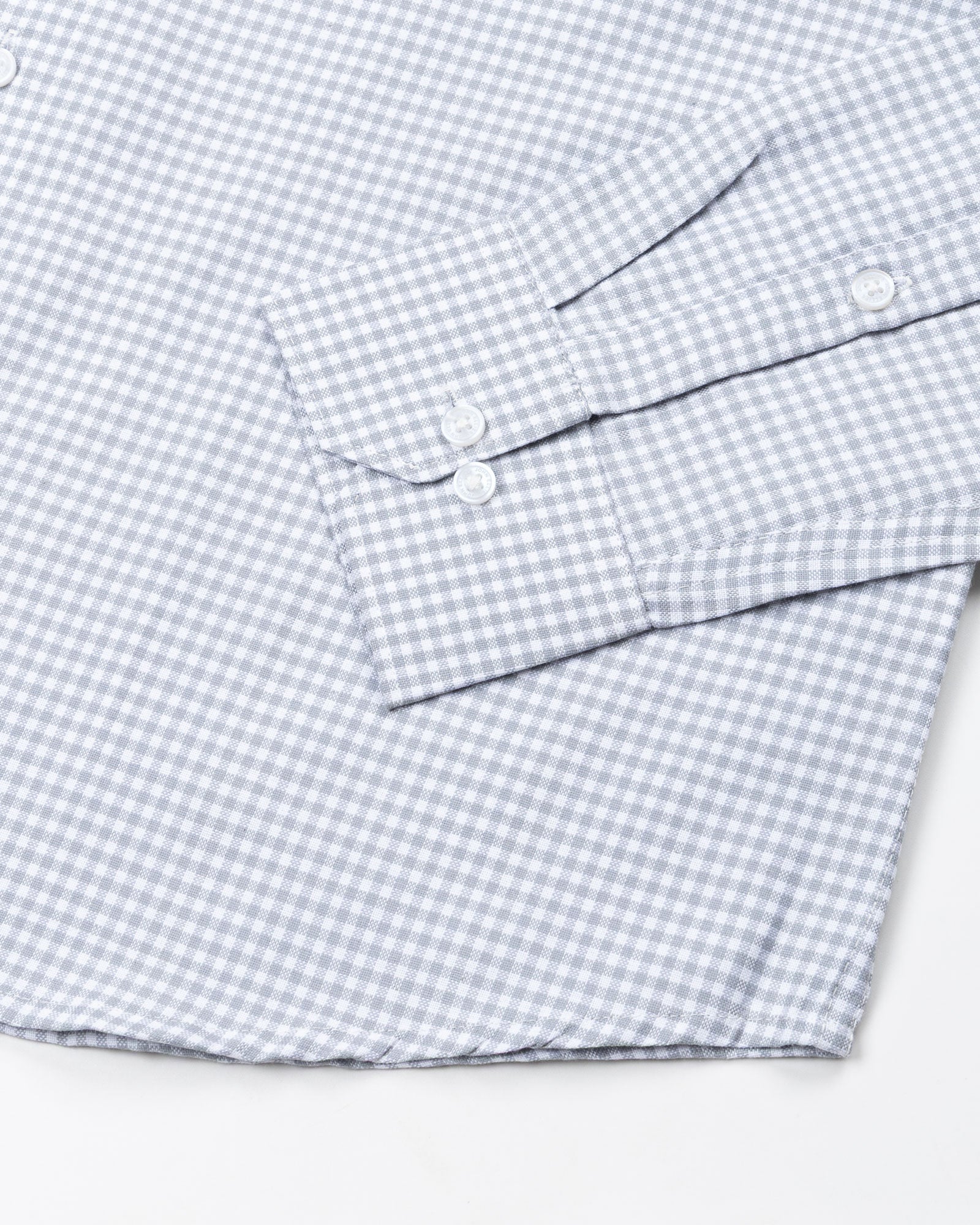 Tauren Silver Check Button Down Oxford Cotton Shirt - John Ellies