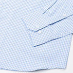 Tauren Sky Blue Check Button Down Oxford Cotton Shirt - John Ellies