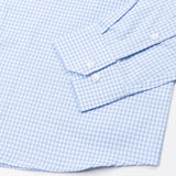 Tauren Sky Blue Check Button Down Oxford Cotton Shirt - John Ellies