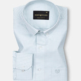 Tauren Green Check Button Down Oxford Cotton Shirt - John Ellies