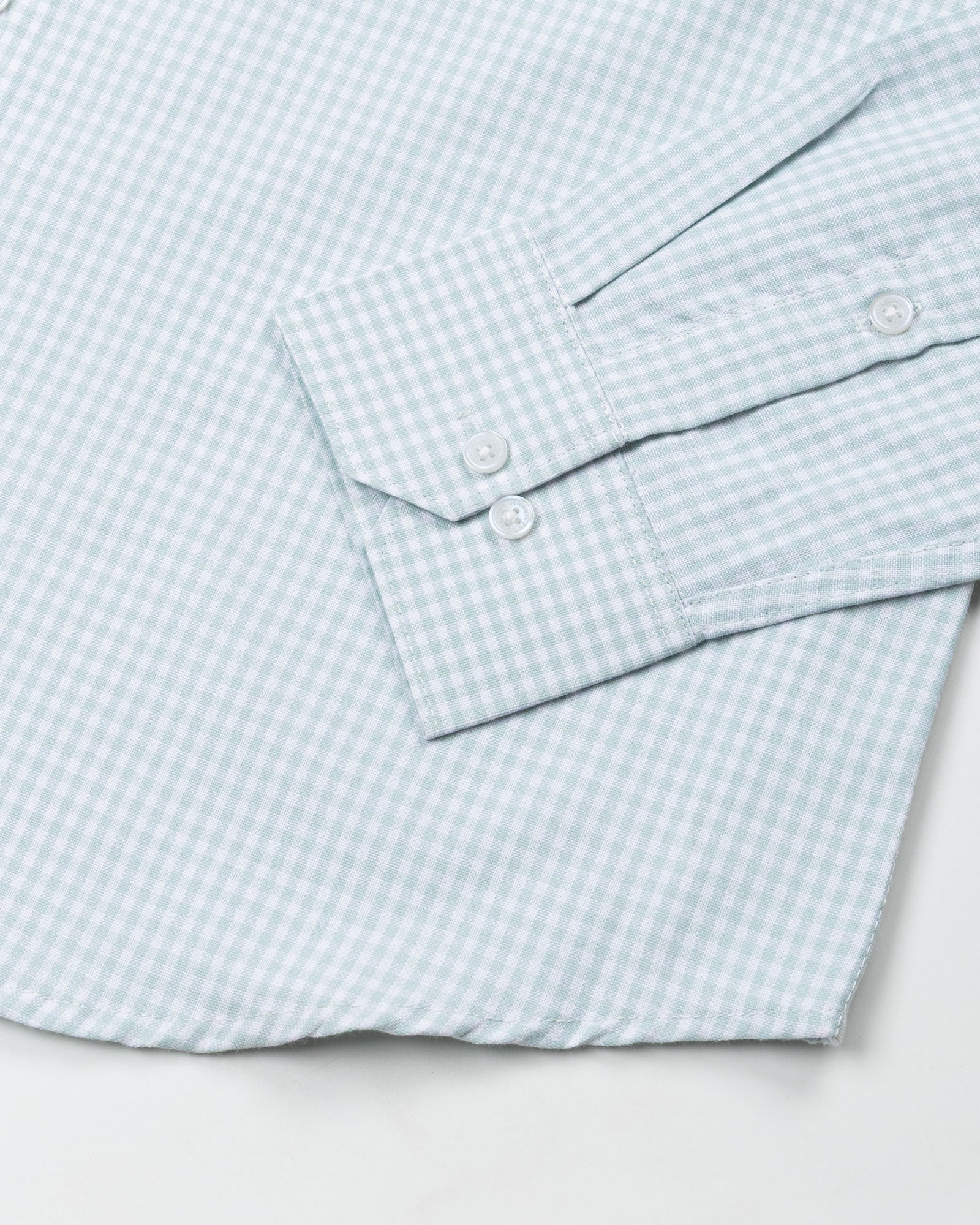 Tauren Green Check Button Down Oxford Cotton Shirt - John Ellies