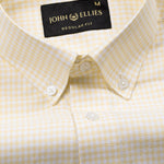Tauren Yellow Check Button Down Oxford Cotton Shirt - John Ellies