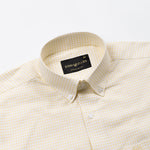 Tauren Yellow Check Button Down Oxford Cotton Shirt - John Ellies