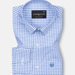 Tauren Blue Check Oxford Cotton Shirt - John Ellies
