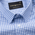 Tauren Blue Check Oxford Cotton Shirt - John Ellies