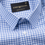 Tauren Blue Check Oxford Cotton Shirt - John Ellies