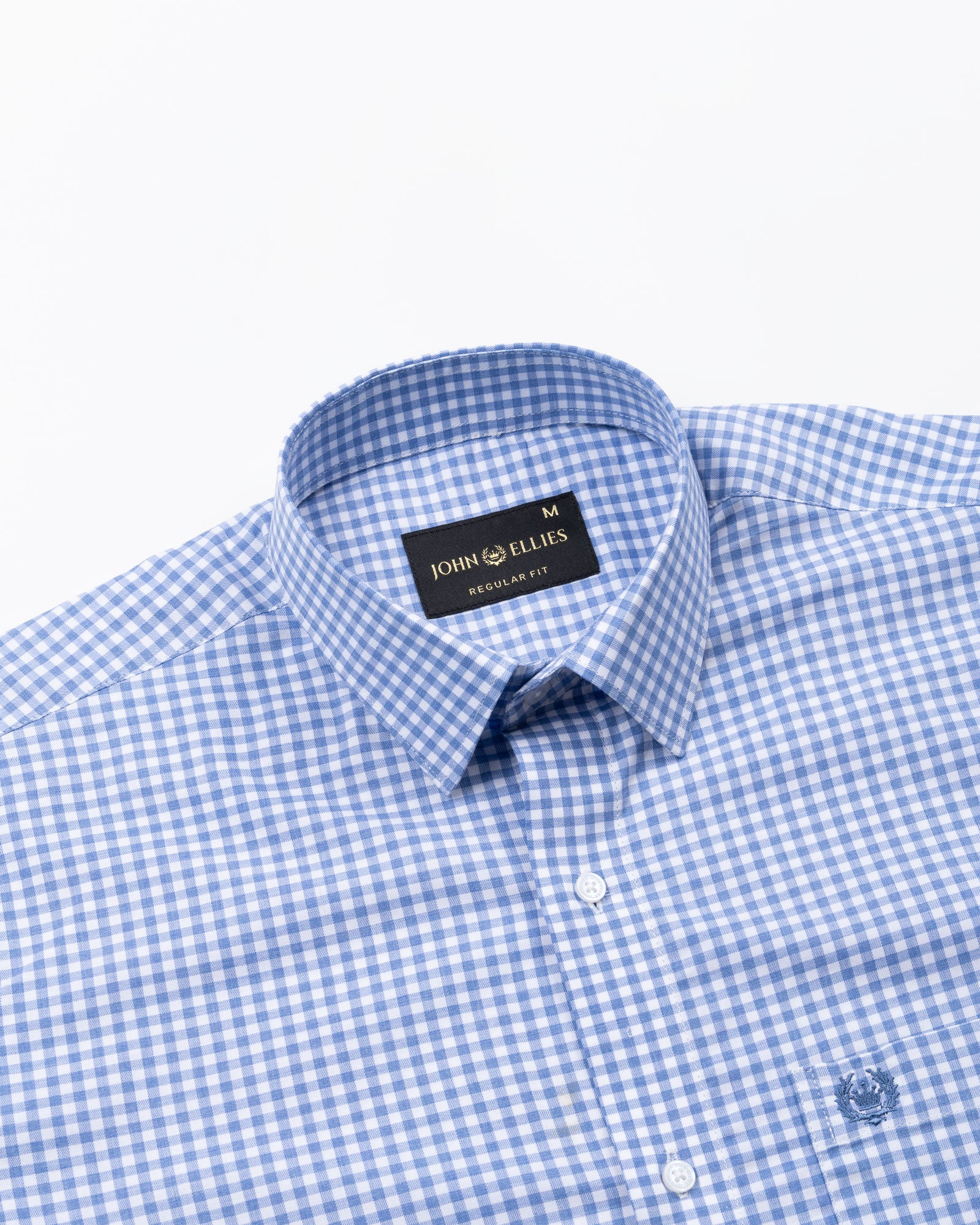 Tauren Blue Check Oxford Cotton Shirt - John Ellies