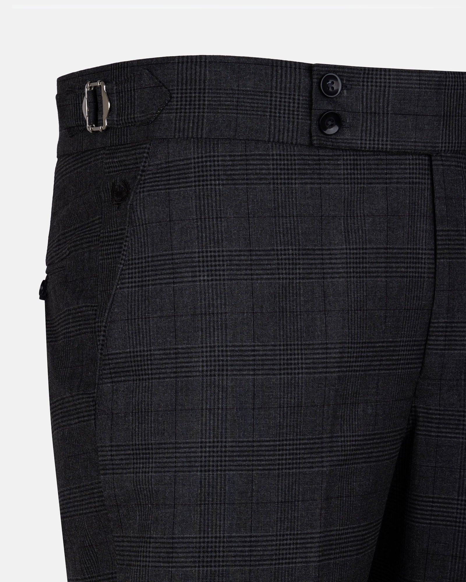 Sander Black Checked Formal Italian Pant - John Ellies