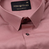 Arvoth Pink Cotton Textured Shirt