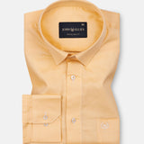 Arvoth Yellow Cotton Textured Shirt
