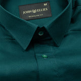 Arvoth Green Cotton Textured Shirt