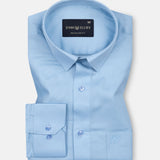 Arvoth Sky Blue Cotton Textured Shirt
