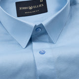 Arvoth Sky Blue Cotton Textured Shirt