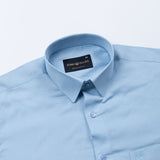 Arvoth Sky Blue Cotton Textured Shirt