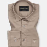 Arvoth Brown Cotton Textured Shirt