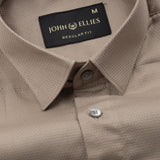 Arvoth Brown Cotton Textured Shirt