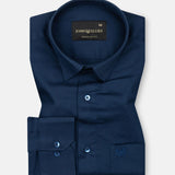 Arvoth Navy Blue Cotton Textured Shirt