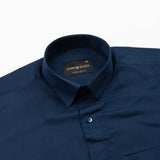 Arvoth Navy Blue Cotton Textured Shirt