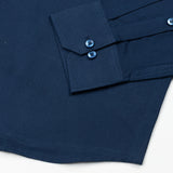 Arvoth Navy Blue Cotton Textured Shirt