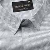 Ravnar Grey Stripe Cotton Shirt