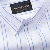 Faryn Steel Blue Stripe Linen Shirt