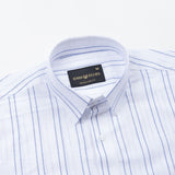 Faryn Steel Blue Stripe Linen Shirt