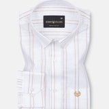 Faryn Orange Stripe Linen Shirt