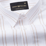Faryn Orange Stripe Linen Shirt