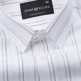 Faryn Navy Blue Stripe Linen Shirt