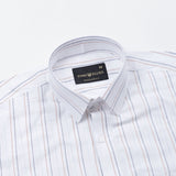 Faryn Navy Blue Stripe Linen Shirt