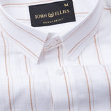 Faryn Multi Orange Stripe Linen Shirt