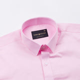Linfro Pink Front Placket Plain Cotton Shirt
