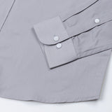 Linfro Grey Front Placket Plain Cotton Shirt