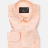 Linfro Orange Front Placket Plain Cotton Shirt
