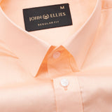 Linfro Orange Front Placket Plain Cotton Shirt