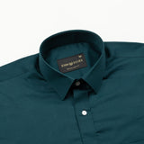 Linfro Green Front Placket Plain Cotton Shirt