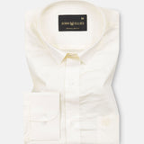 Linfro Cream Front Placket Plain Cotton Shirt