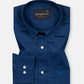 Linfro Navy Blue Front Placket Plain Cotton Shirt - John Ellies
