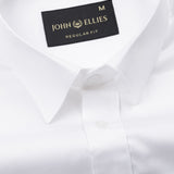 Linfro White Front Placket Plain Cotton Shirt