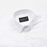 Linfro White Front Placket Plain Cotton Shirt